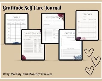 Gratitude Self-care Journal | 192 pages | Daily, Weekly, and Monthly Trackers