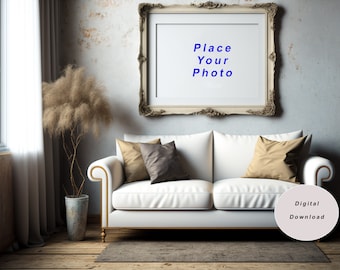 Frame Mockup Bundle, Mockup Frame, Frame Mock Up,  Living Room Mockup, Interior Mockup, Shabby Chic Mockup, Wall Art Mockup, Styled Mockup