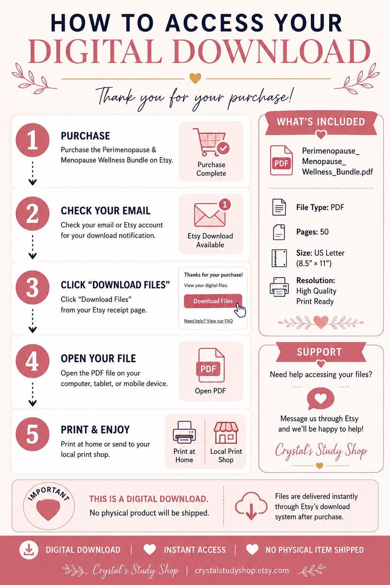 Perimenopause Symptom Tracker Printable | Menopause Wellness Bundle ...
