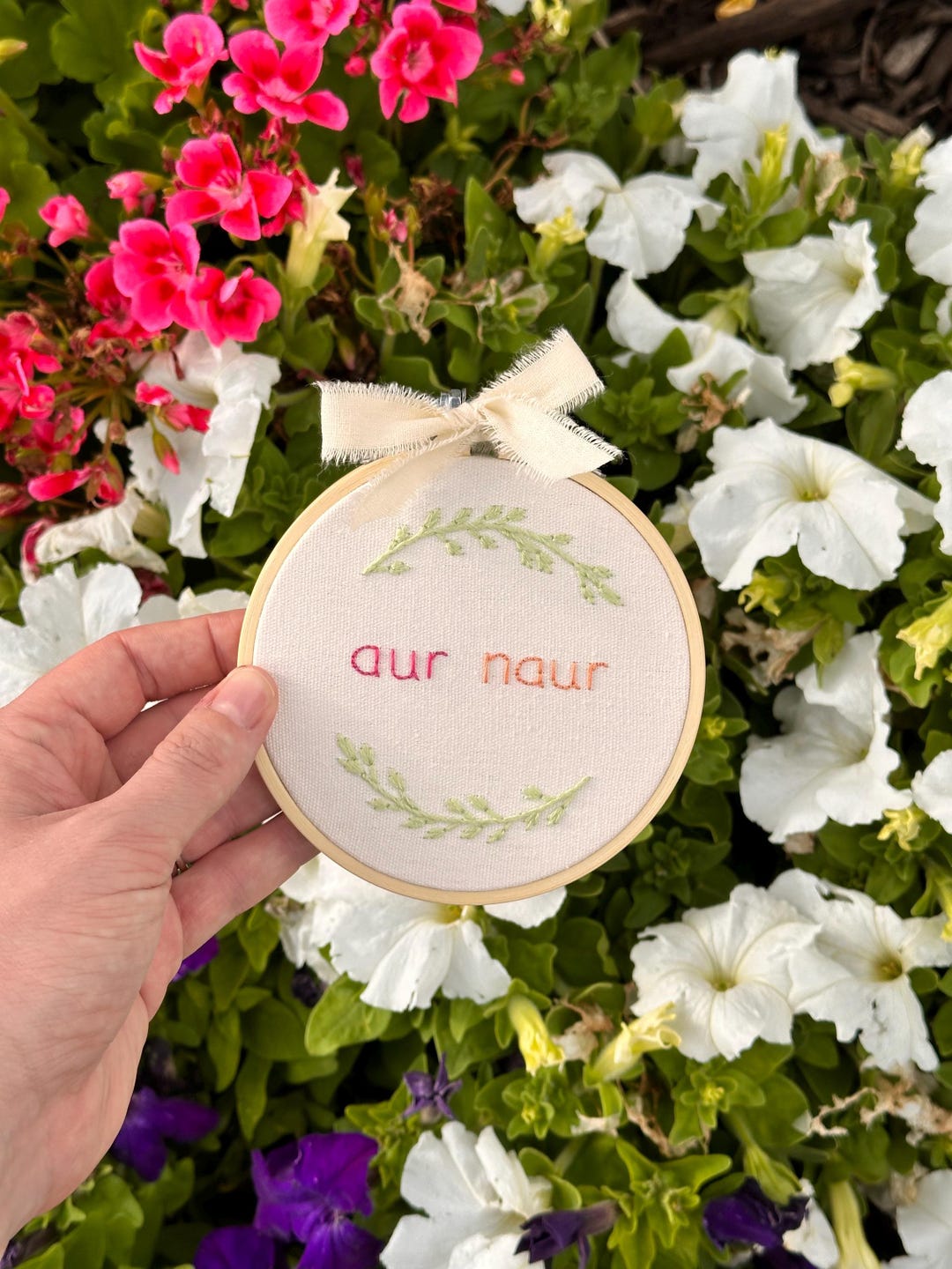 Naur Hand Aur Naur, Embroidery, Hand Embroidered Hoop, Thread, Floss, Funny Sign ...