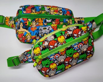 Super Hero Fanny Pack | Avengers & DC Comics Crossbody Bag for Adults and Kids