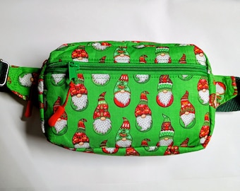 Christmas Gnomes Fannypacks, Crossbody bags for both adults and kids, Fabric by the Yard