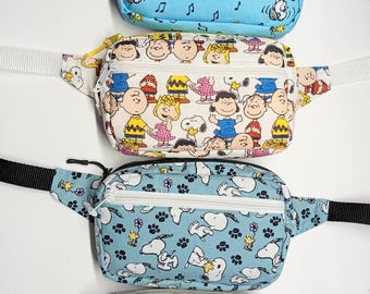 Snoopy, Peanut, Charlie and Friends Print Character Fannypack, Crossbody Bags for Adults and Kids