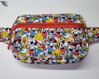 Mickey Mouse Print Fanny Pack: Theme Park Vacation Belt Bag