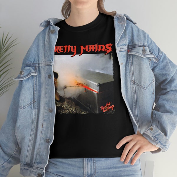 Pretty Maids Red Hot and Heavy Band poster album cover T shirt all sizes S-5XL Hard Rock Vintage Unisex Heavy Cotton Tee