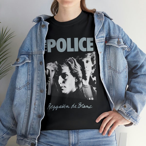 Reggatta de Blanc The Police Band poster album cover T shirt all sizes S-5XL Hard Rock Vintage Unisex Heavy Cotton Tee