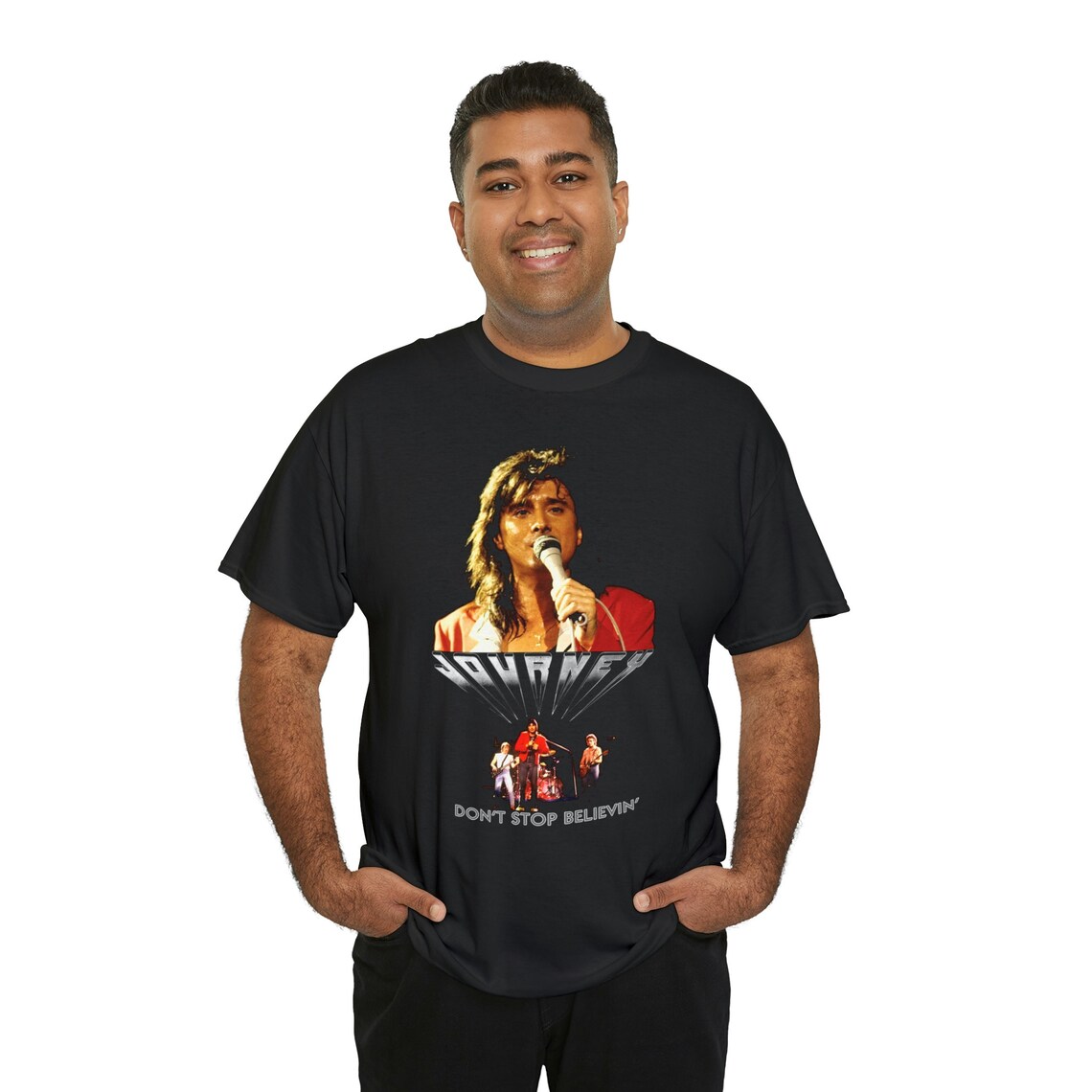 Journey dont stop believing band poster album cover t shirt etsy