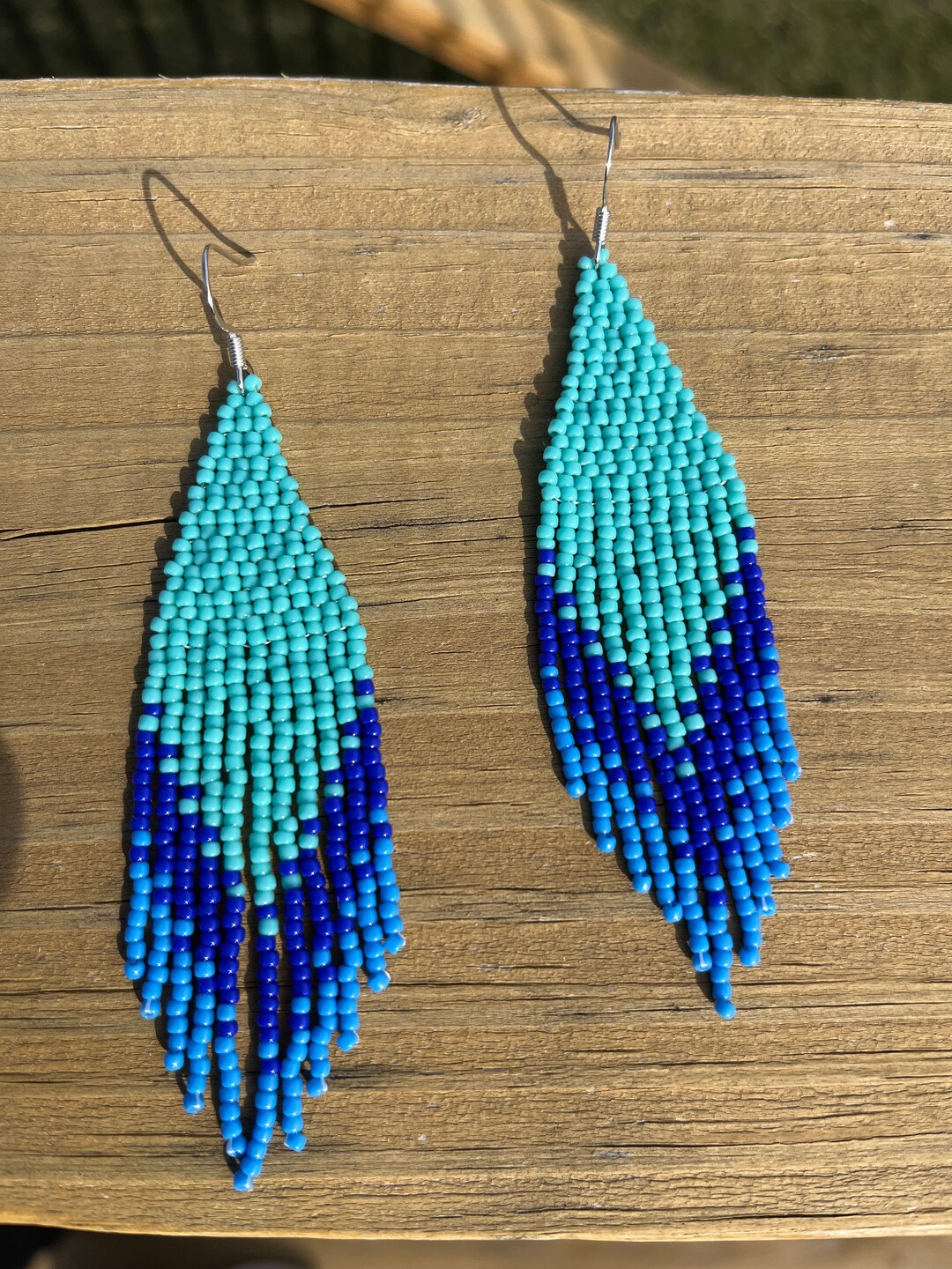 Beaded Fringe Earring Handmade Toho Beads Seed Beads Etsy