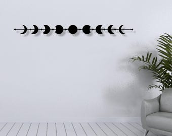 Moon Phase Metal Wall Art, Whimsical Witchy Home Decor