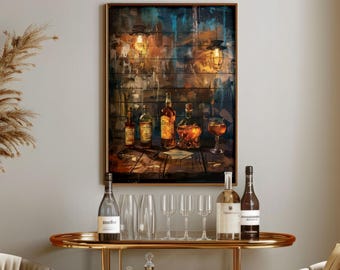 Prohibition Speakeasy Wall Art | Mancave Poster | Framed Bourbon Artwork | Moody Aesthetic | Masculine Decor | Bar Art | Bachelor Gift