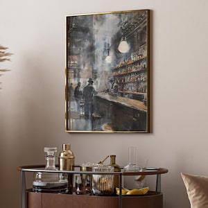 Speakeasy Bar Canvas Art: Prohibition Era, Moody Decor