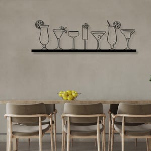 Speakeasy Home Bar Metal Wall Art - Narrow Cocktail Lounge Sign