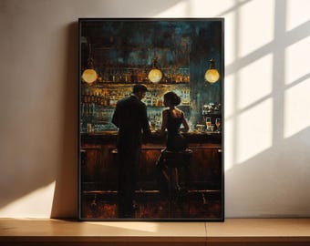 1920s Speakeasy Art Print: Vintage Bourbon Room Poster