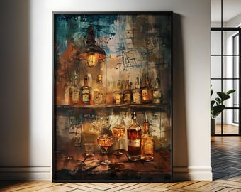 1920s Speakeasy Art: Vintage Bourbon Bar Canvas Print