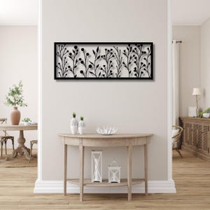 Narrow Floral Metal Wall Art Boho Aesthetic Wildflower Wall Hanging Gift for Gardener Farmhouse Artwork Botanical Home Decor