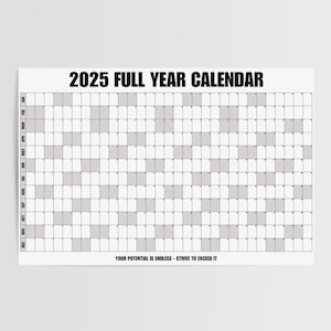 Large Wall Calendar 2026 - Giant Yearly Calendar 36x54 - Horizontal Wall Planner - Big Office Wall Calendar - Annual Year View Poster