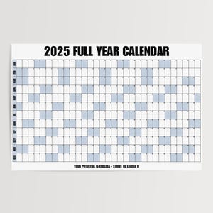 Large Wall Calendar 2025 & 2026 - Giant Yearly Calendar 36x54 - Horizontal Wall Planner - Big Office Wall Calendar - Annual Year View Poster