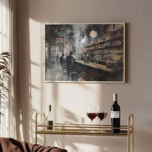 1920s Speakeasy Bar Canvas Art: Vintage Mancave Decor