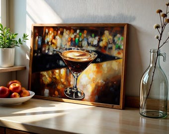 Espresso Martini Print: Vintage Speakeasy Bar Cart Decor