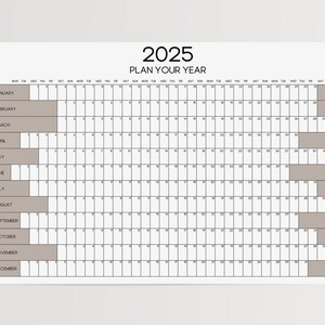 Large Wall Calendar 2026 - Giant Yearly Calendar 36x54 - Horizontal Wall Planner - Big Office Wall Calendar - Annual Year View Poster