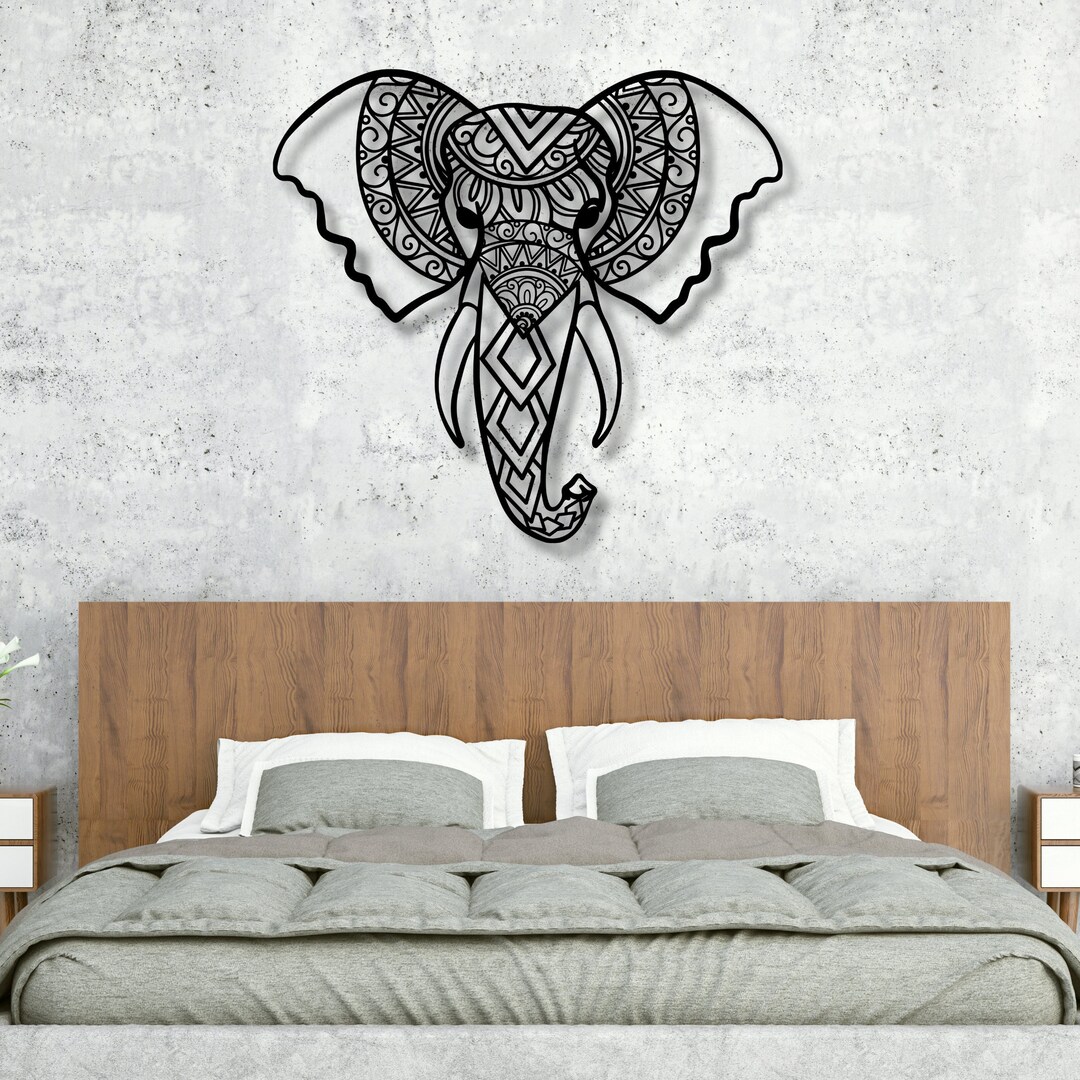 Mandala Elephant Metal Wall Art Elephant Wall Sign Gift for Etsy
