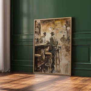 1920s Speakeasy Print: Vintage Bourbon Bar Art, Masculine Decor
