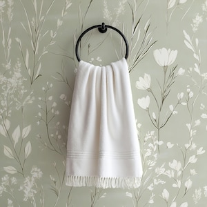 Green Wildflower Wallpaper: Neutral Floral Sage Botanical Accent Wall Mural image 1