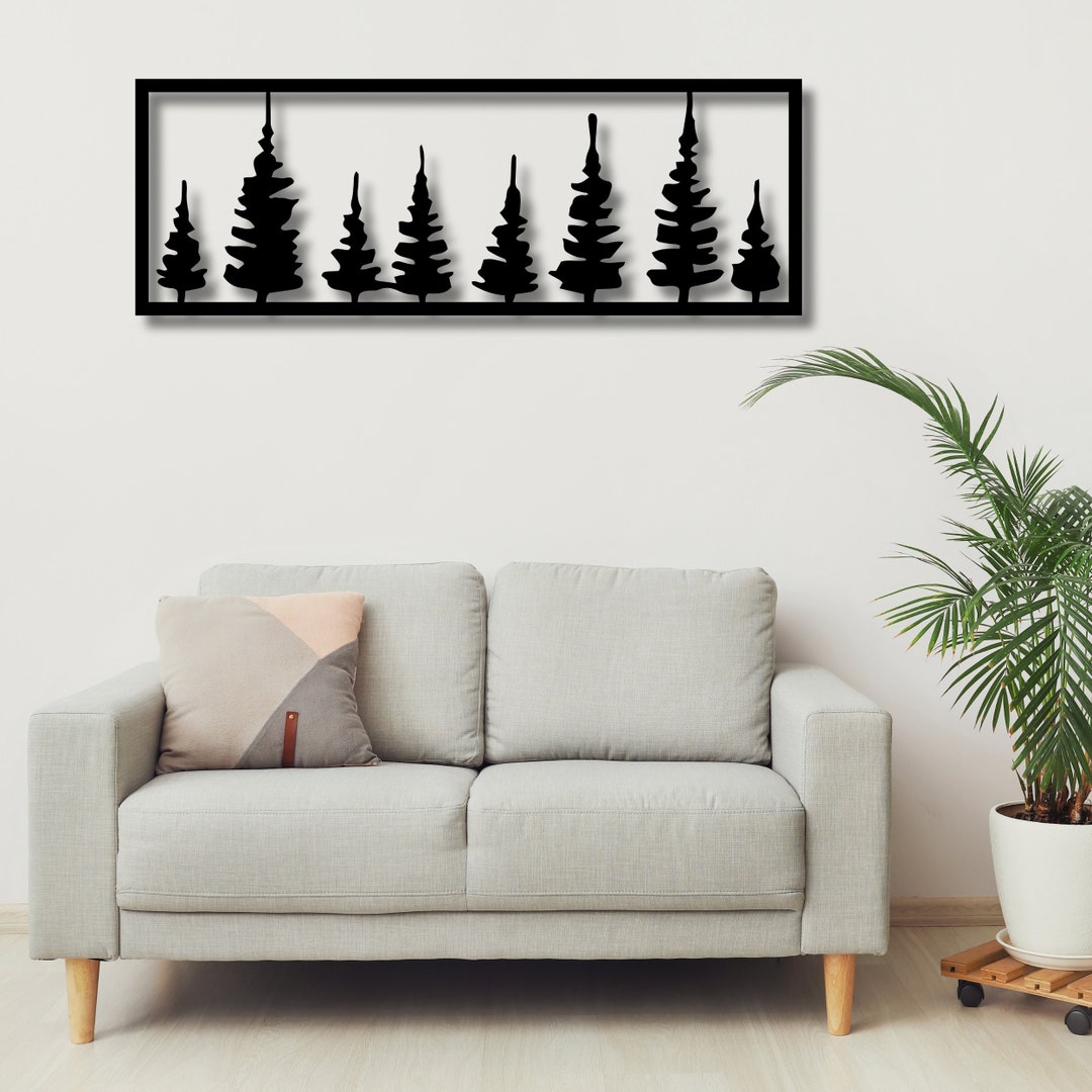 Forest Metal Wall Art Mountain Metal Wall Art Forest Nature Etsy