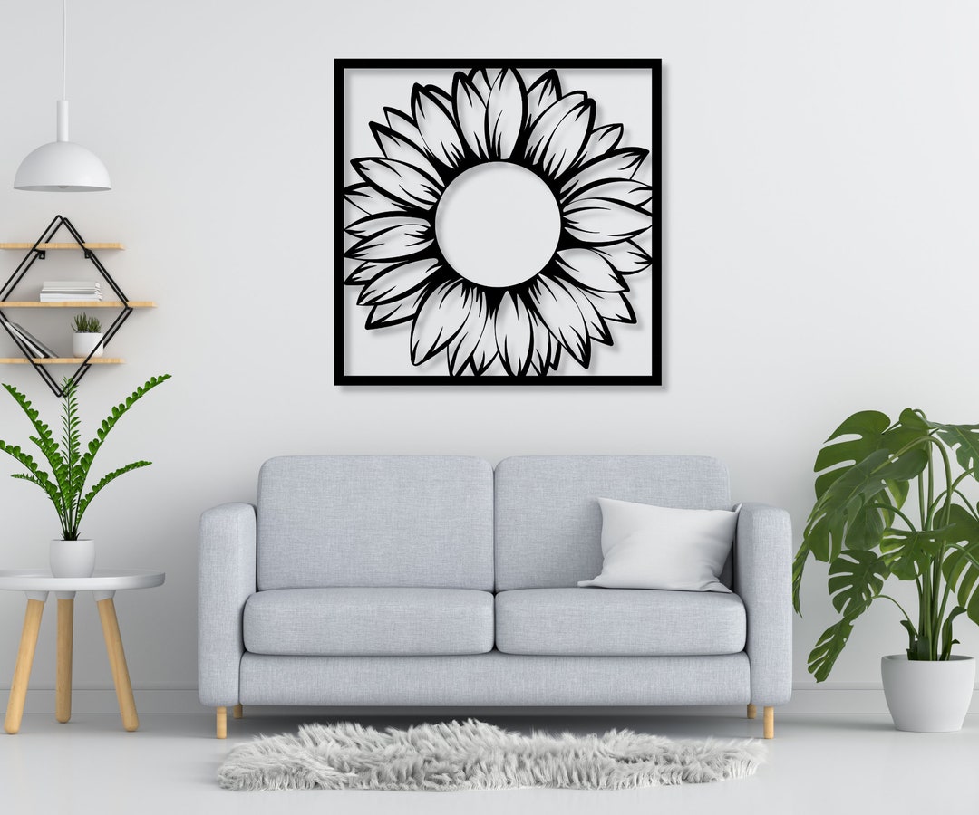 Sunflower Metal Wall Art, Metal Flower Wall Decor, Flowers Metal Wall