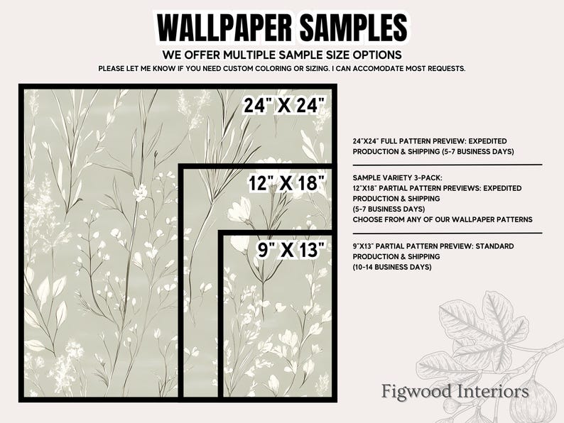 Green Wildflower Wallpaper: Neutral Floral Sage Botanical Accent Wall Mural image 7
