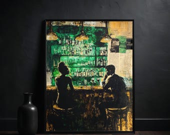Speakeasy Bar Art Print: Moody Mancave Decor
