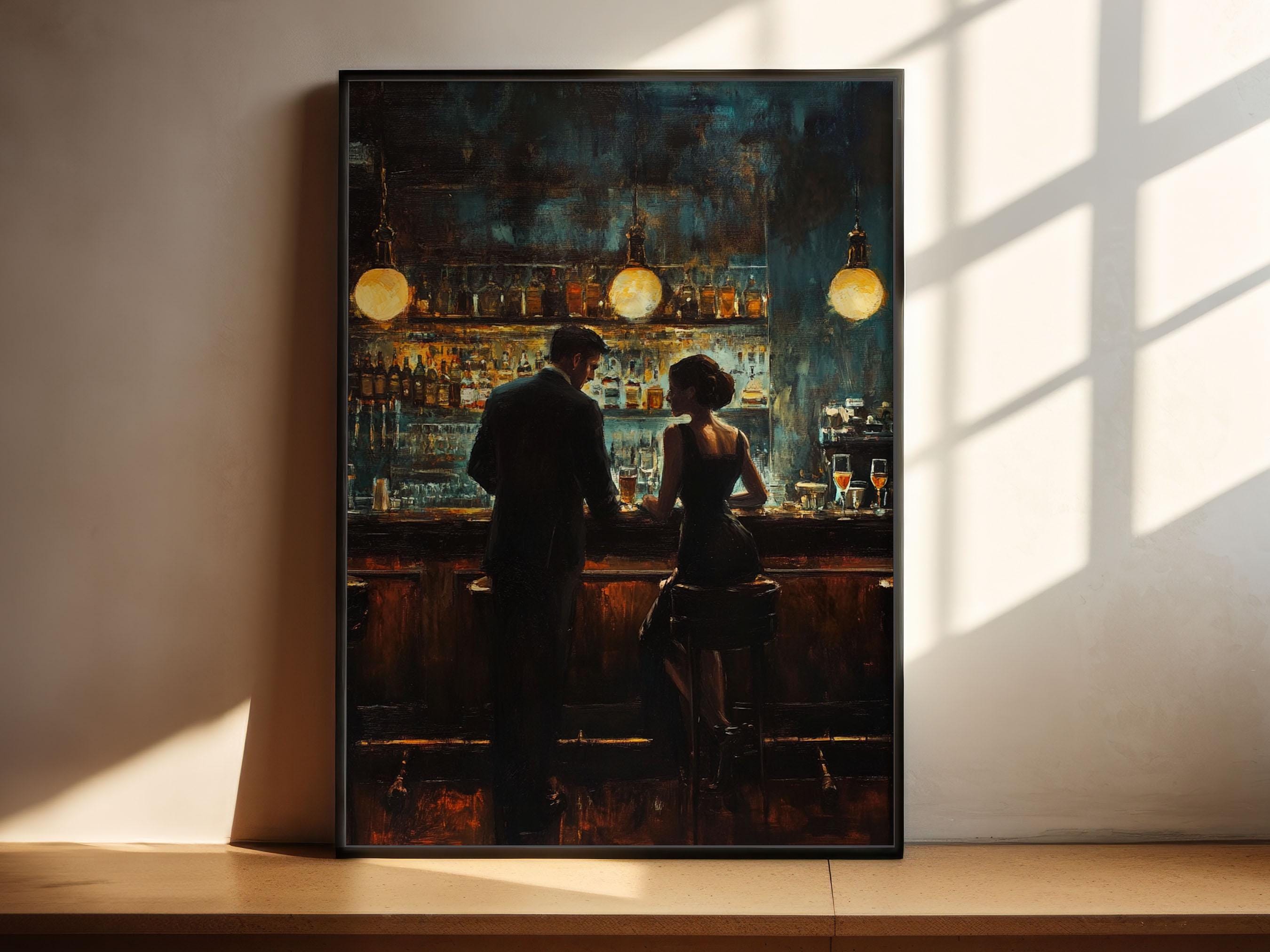 1920s Prohibition Speakeasy Wall Art Vintage Bourbon Room Decor Cocktail Artwork Mancave Whiskey Poster Home Bar Print Old Fashioned Art
