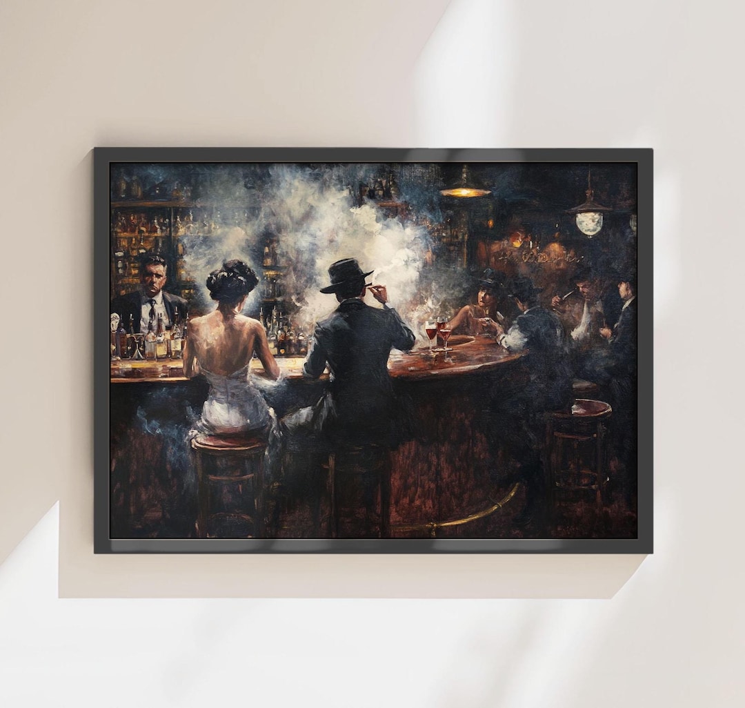 Prohibition Speakeasy Wall Art 1920s Bourbon Room Artwork Mancave Decor ...