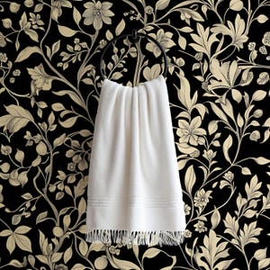 Black Botanical Wallpaper Mural, Art Nouveau Style (Peel & Stick)