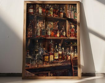 Speakeasy Whiskey Bar Print: 1920s Prohibition Era Art