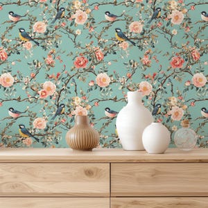 Vintage Bird Wallpaper Mural (Peel & Stick, Removable, Eco-Friendly)