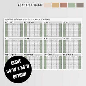 Large Wall Calendar 2026 - Giant Yearly Calendar 36x54 - Horizontal Wall Planner - Big Office Wall Calendar - Annual Year View Poster