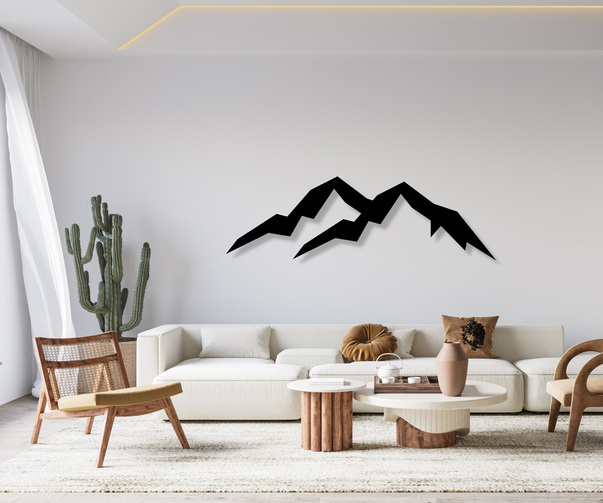 Mountain Metal Wall Art, Mountain Range View, Nature Decorations