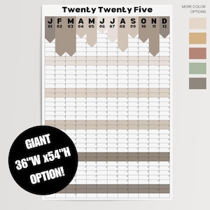 Large Wall Calendar 2026 - Giant Yearly Calendar 36x54 - Vertical Wall Planner - Big Office Wall Calendar - Annual Year View Poster