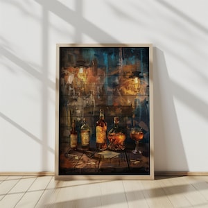 Prohibition Speakeasy Wall Art | Mancave Poster | Framed Bourbon Artwork | Moody Aesthetic | Masculine Decor | Bar Art | Bachelor Gift