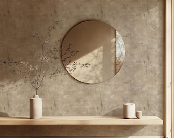 Taupe Limewash Look Wallpaper: Neutral Rustic Peel and Stick Mural