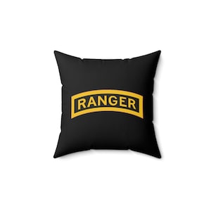Army Ranger Tab - Faux Suede Square Pillow