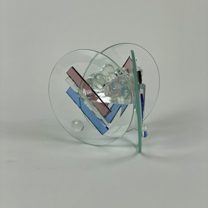 Memphis Design Postmodern Glass Candleholder - Attr to Richard Silver