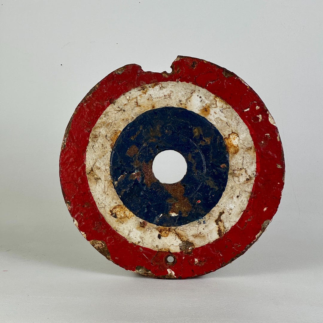 Rare Early 20th Century Bullseye Cast Iron Shooting Target With Old ...