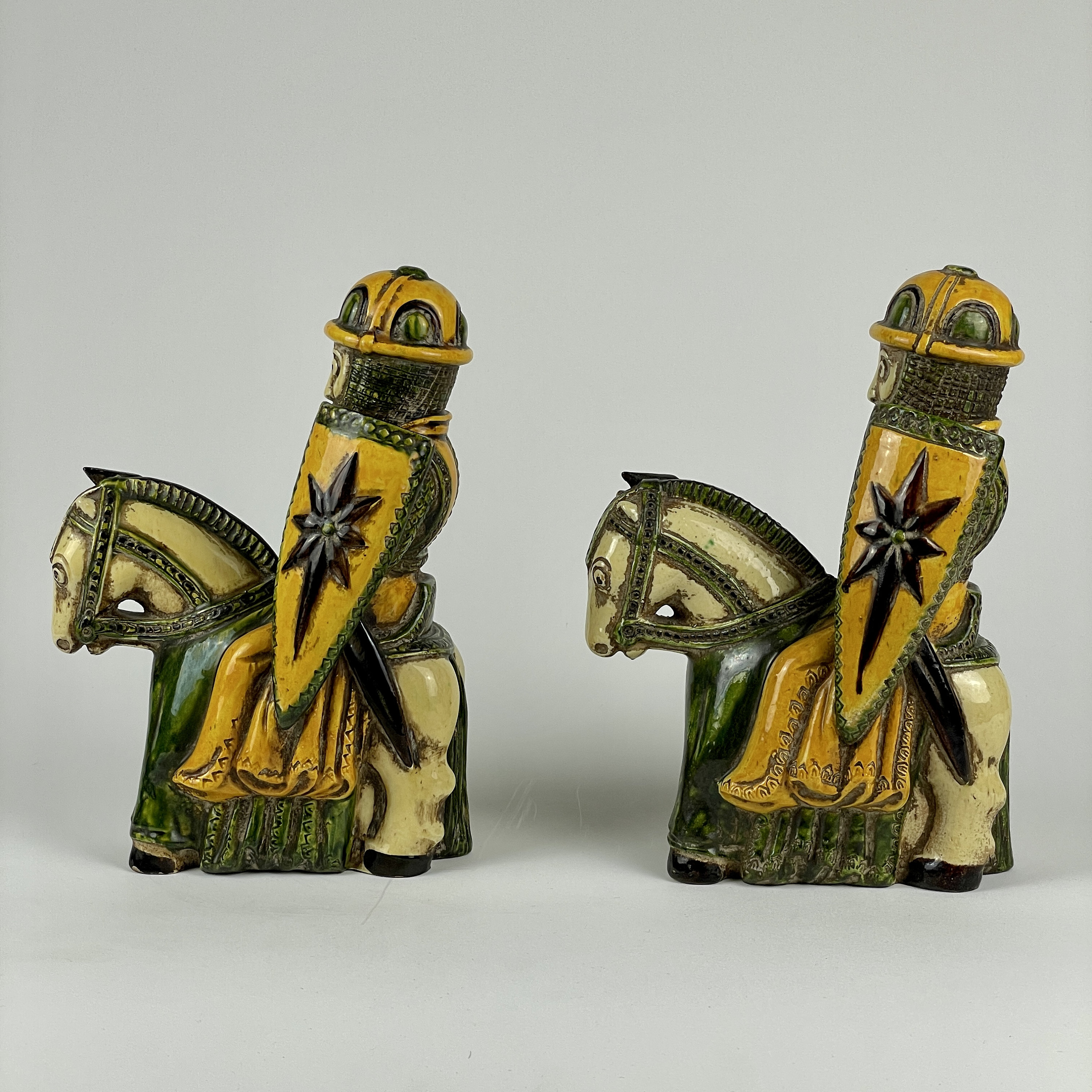 1970's Pair of Italian Ceramic Medieval Knights Figurines Etsy
