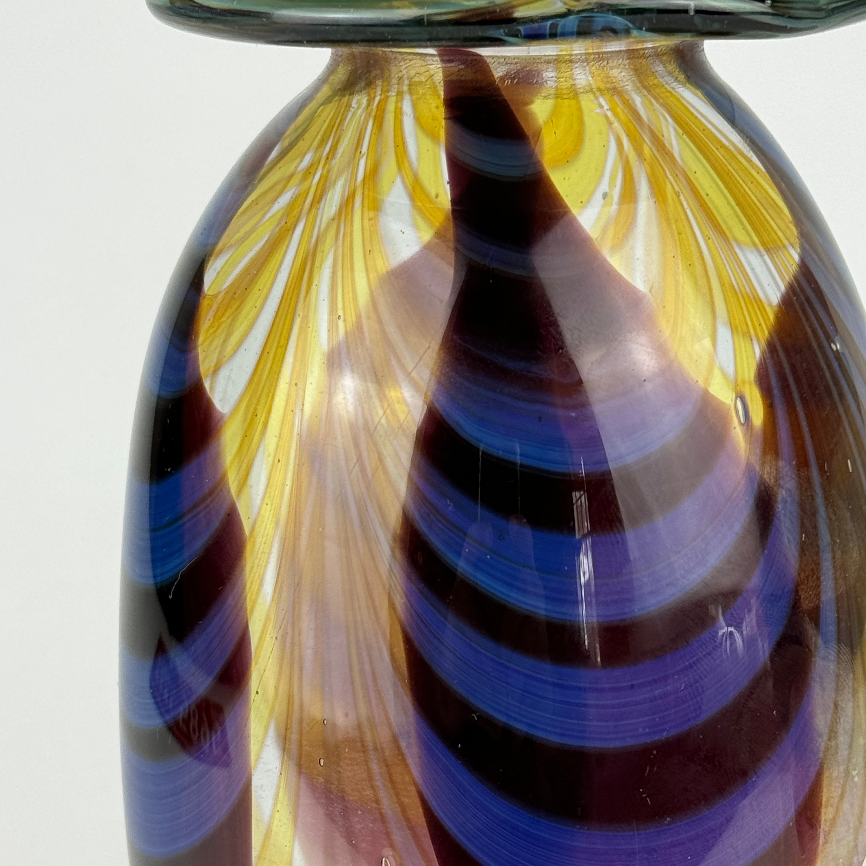 工芸品 Murano Glass Vase (Blue & Yellow) 工芸品 Murano Glass Vase (Blue & Yellow) Vintage Vase in