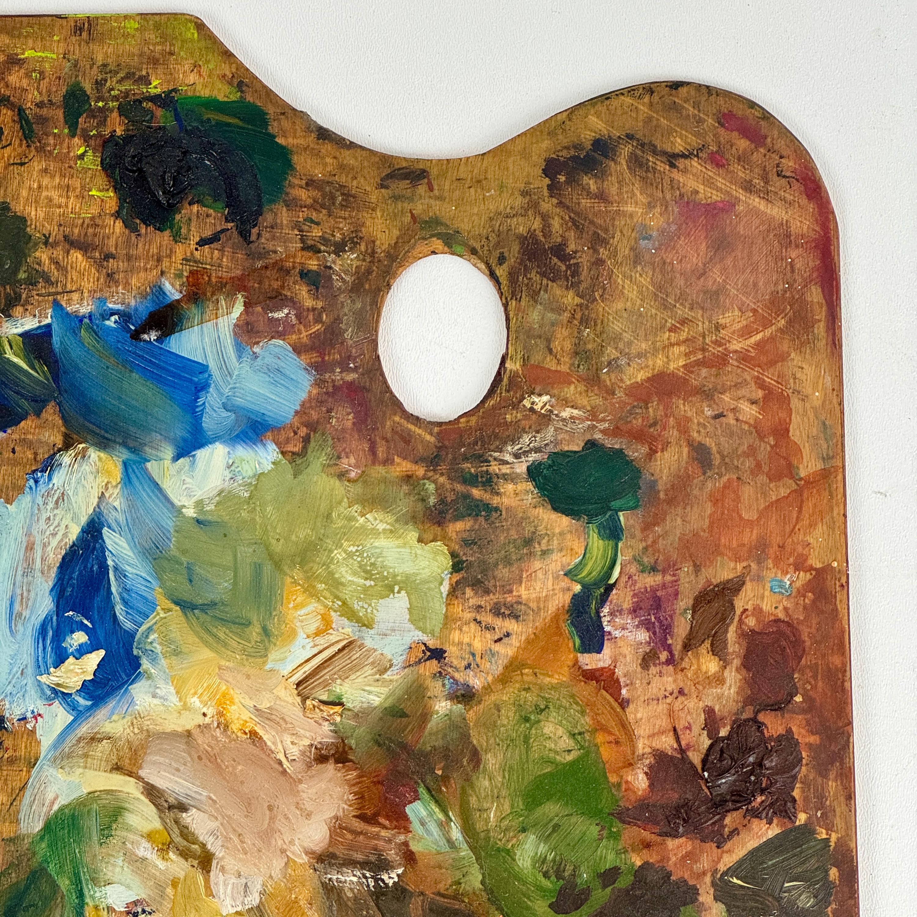 Rectangular Paint Vintage Artist's Large Rectangular Painting Palette With Remnant Oil ...