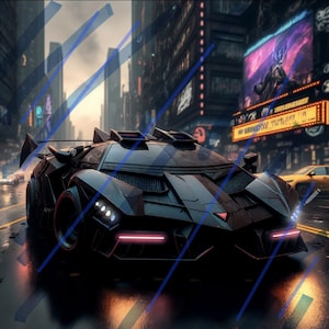 Lamborghini Batmobile Concept in New York. Printable Wall Art