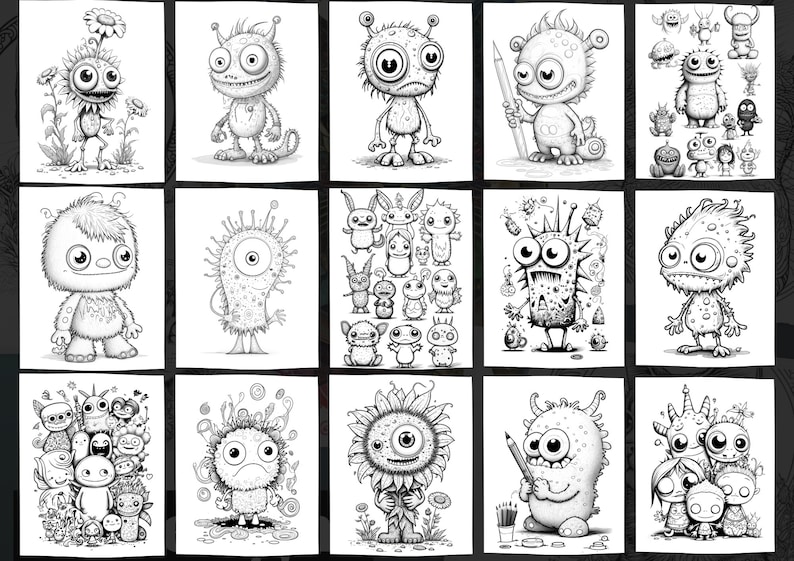 Süße Monster Zeichnen Einfach: Ausmalbilder Kostenlos für Kleine und Große Künstler!