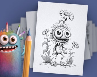 Cute monsters to color in mandala to print out Halloween funny monsters pictures to color in PDF draw little cute monsters